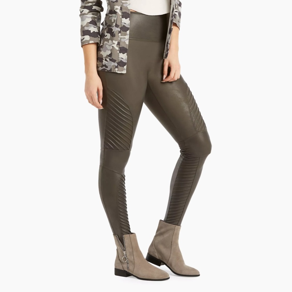 SPANX Faux Leather Moto Leggings - Picture 2 of 5